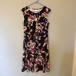 Navy dress with floral pattern
